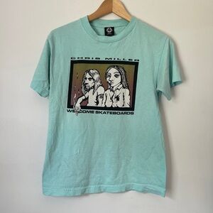 Vintage Chris Milller Welcome Skateboards Shirt Size Small
